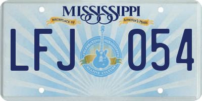 MS license plate LFJ054