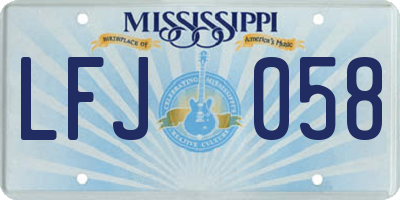 MS license plate LFJ058