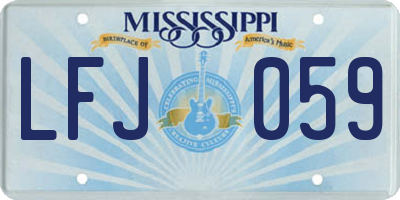 MS license plate LFJ059