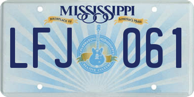 MS license plate LFJ061