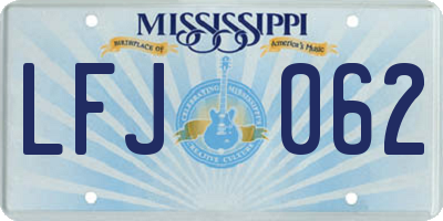 MS license plate LFJ062