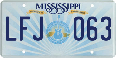 MS license plate LFJ063