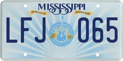 MS license plate LFJ065