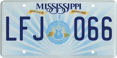 MS license plate LFJ066