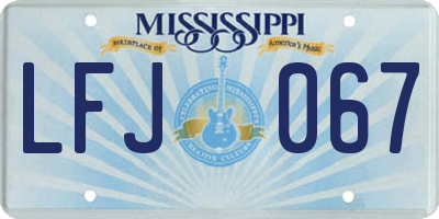 MS license plate LFJ067