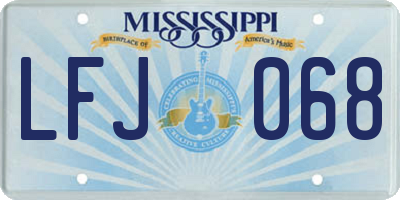 MS license plate LFJ068