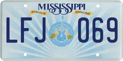 MS license plate LFJ069