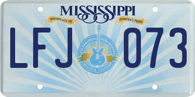 MS license plate LFJ073