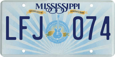 MS license plate LFJ074
