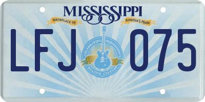 MS license plate LFJ075