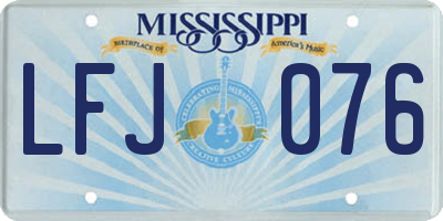 MS license plate LFJ076