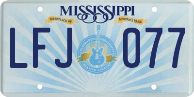 MS license plate LFJ077