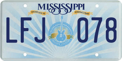 MS license plate LFJ078
