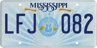 MS license plate LFJ082