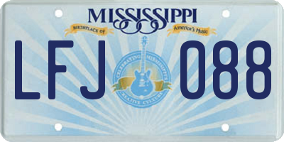 MS license plate LFJ088
