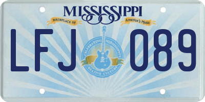 MS license plate LFJ089