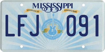 MS license plate LFJ091