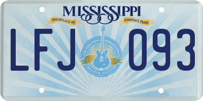 MS license plate LFJ093