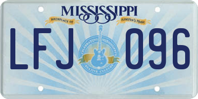 MS license plate LFJ096
