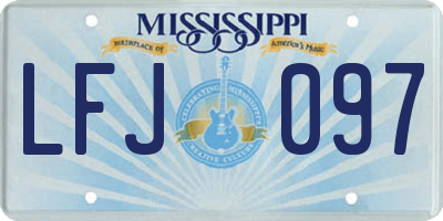 MS license plate LFJ097