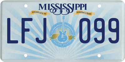 MS license plate LFJ099
