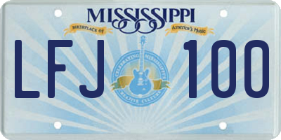 MS license plate LFJ100