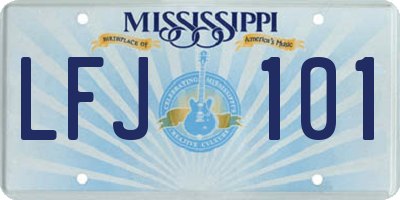 MS license plate LFJ101