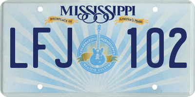 MS license plate LFJ102