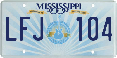 MS license plate LFJ104