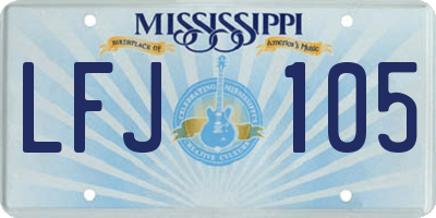 MS license plate LFJ105