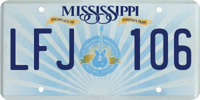 MS license plate LFJ106