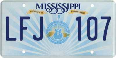 MS license plate LFJ107