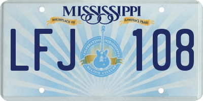 MS license plate LFJ108