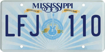 MS license plate LFJ110