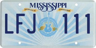 MS license plate LFJ111