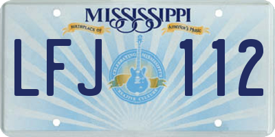 MS license plate LFJ112