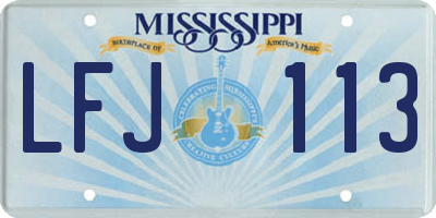 MS license plate LFJ113