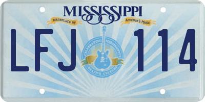 MS license plate LFJ114