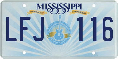 MS license plate LFJ116