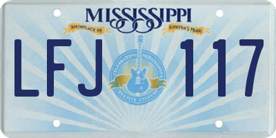 MS license plate LFJ117