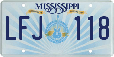 MS license plate LFJ118