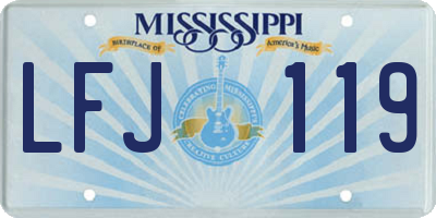 MS license plate LFJ119