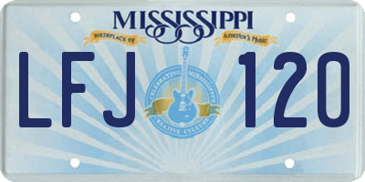 MS license plate LFJ120