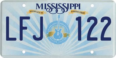 MS license plate LFJ122
