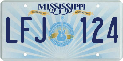 MS license plate LFJ124