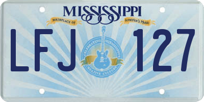 MS license plate LFJ127