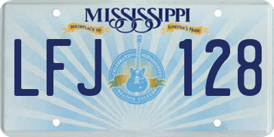 MS license plate LFJ128