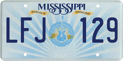 MS license plate LFJ129