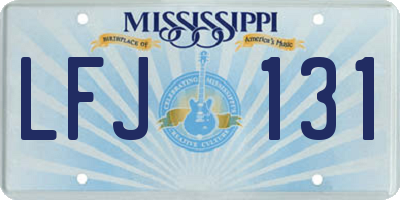MS license plate LFJ131