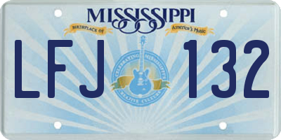 MS license plate LFJ132